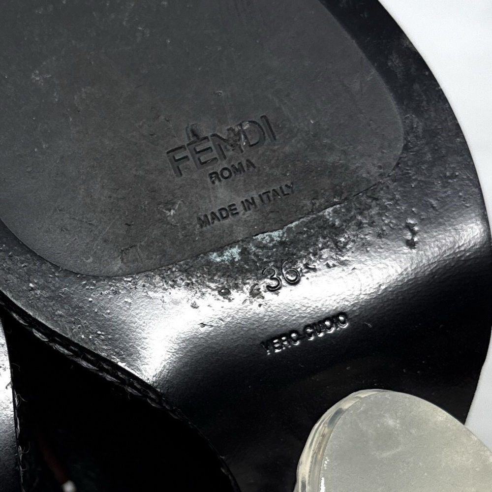 FENDI Vintage Y2K Archival Ice Heel Calf Hair Leather Loafer Platform Wedges 36 - Picture 10 of 16